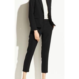 VINCE Black Wool Blend Tuxedo Trouser Pants